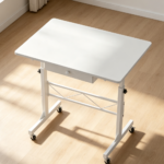 White Portable Folding Standing Desk 30.7"-46.4" Tiltable - Image 2
