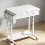 32" Rolling Desk with Drawers Adjustable Height on Wheels