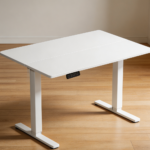 40" White Electric Standing Desk with Memory Presets