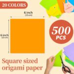 500-Sheet 20-Color 6" Double-Sided Origami Paper - Image 2