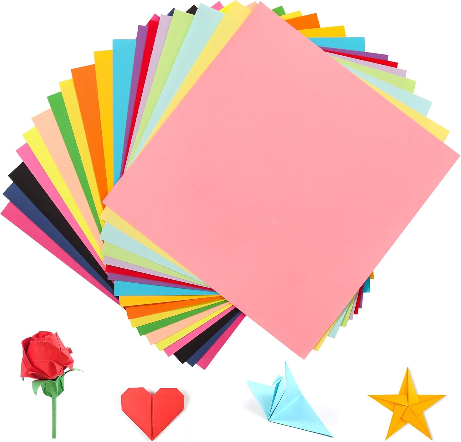 61Lz2jCO7L._AC_SL1500_.jpg 200-Sheet 6x6 20-Color Origami Paper Kit - Image 1