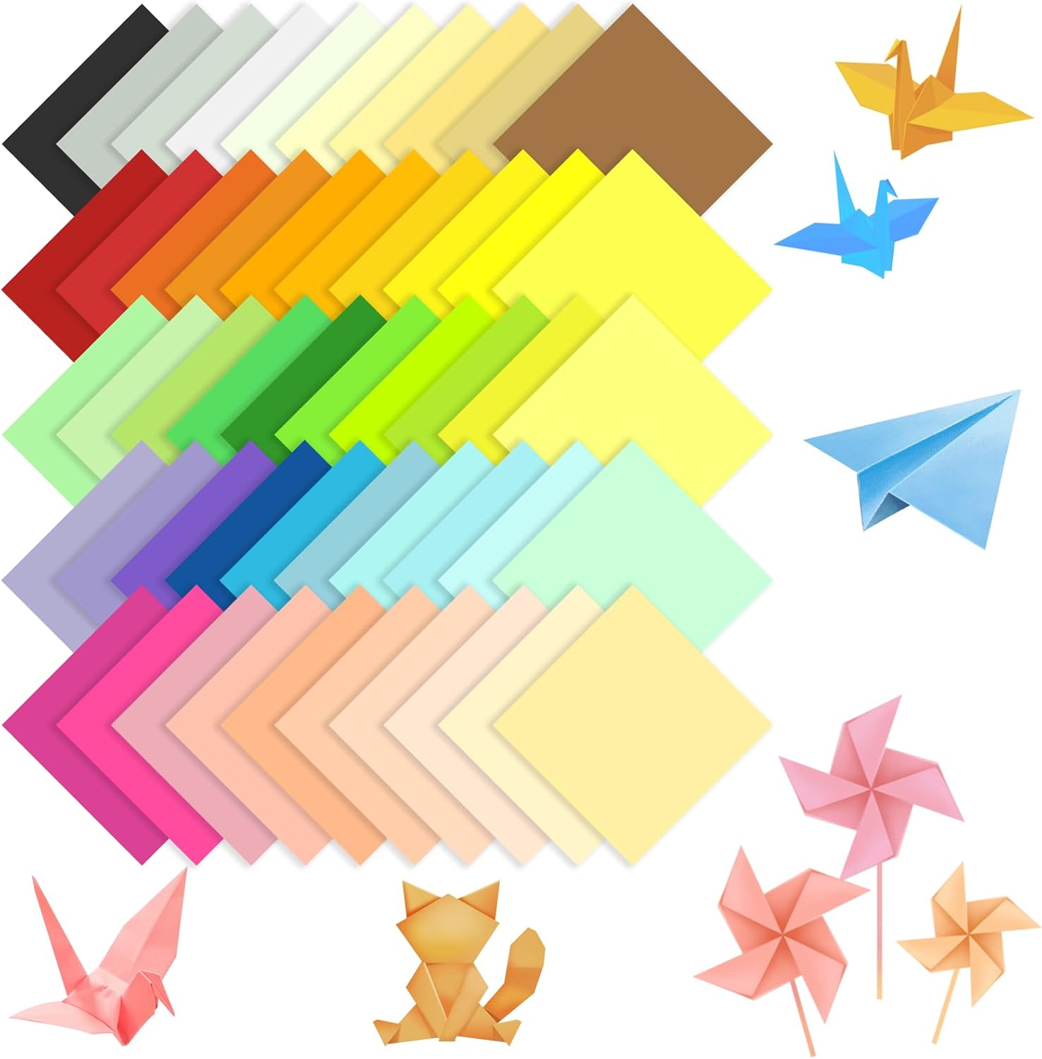 61VwOx1VrXL._AC_SL1500_.jpg 200-Sheet 6x6 50-Color Double-Sided Origami Paper - Image 1