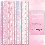 600-Piece Floral Print Lucky Star Folding Strips 12 Patterns - Image 2