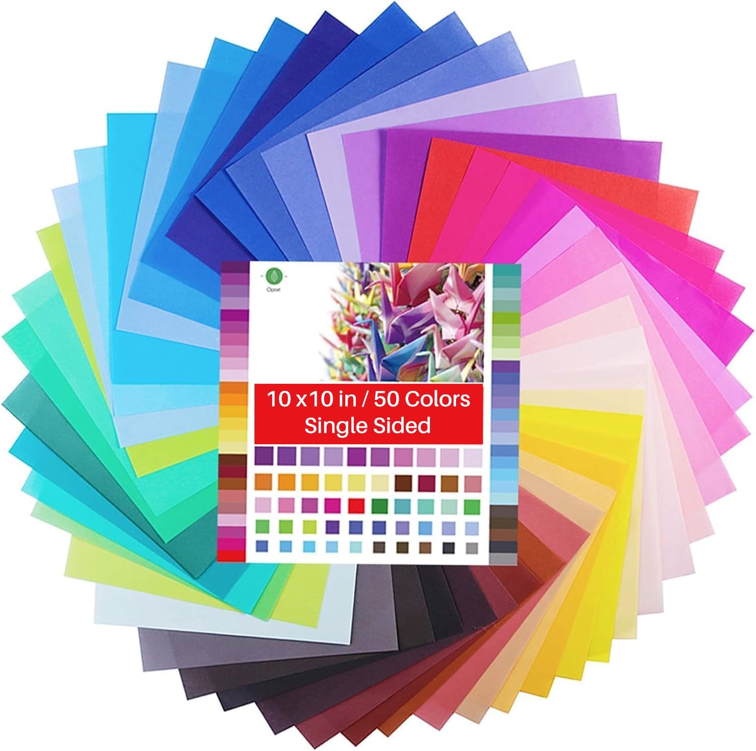 71E5wqqU9LL._AC_SL1500_.jpg 100 Large 10" 50-Color Single-Sided Origami Sheets - Image 1