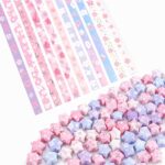 600-Piece Floral Print Lucky Star Folding Strips 12 Patterns