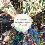 12 Fantasy Forest Botanical 6x6 Scrapbook Paper Sheets - Image 2